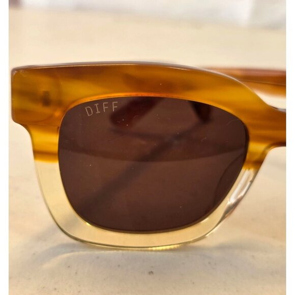 Diff Carson DS-BN39 Desert Sand Sunglasses Womens M Hand Cut Brown Lens NEW - Picture 2 of 11